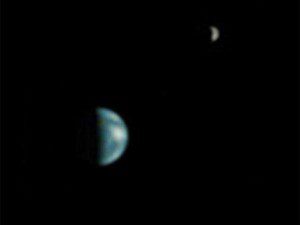 Earth & earth's moon from Mars