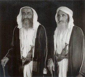 Photo of 2 sheiks. شيوخ šuyūḫ [ʃuju:x])—also transliterated sheekh, sheik, sheyikh, shaykh, shayk, shekh, shaik and shaikh—is an honorific title in the Arabic language.