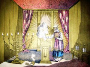 drawing of priest in Holy of Holies