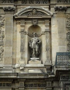 statue of Roman god mars at Louvre in Paris