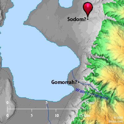 map Sodom and Gomorrah