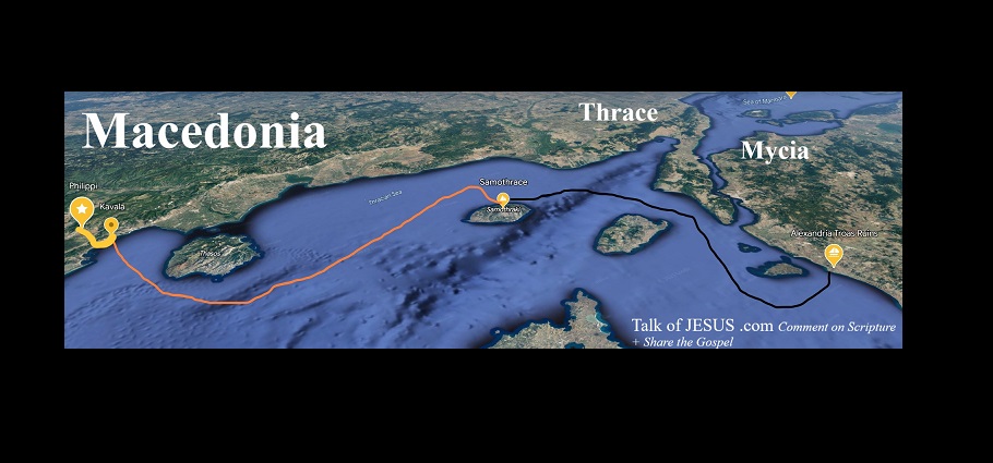 google earth of Aegean Sea coast between Troas and Macedonia