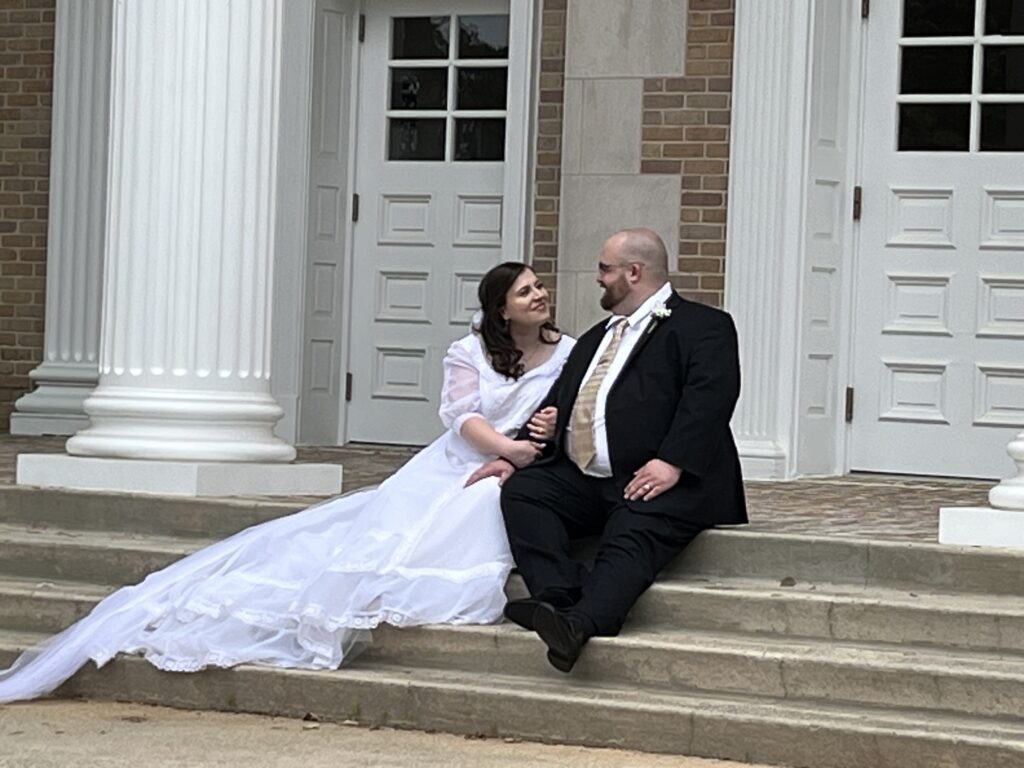 Rachel Harned and Daniel Porch on their wedding day
