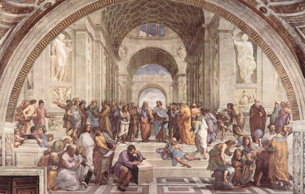 painting of apostles in a public gathering - unknown artist - photo free to use