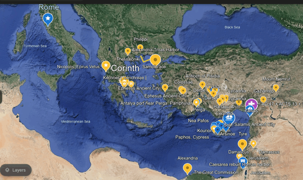 Several missionary stops of the apostle Paul before going to Rome - Acts of the Apostles 
