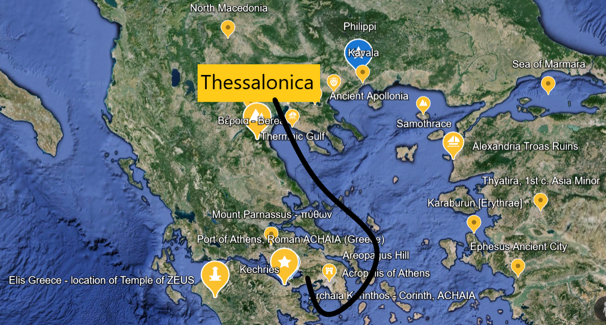 Paul sends two Epistles to the Thessalonians from Athens