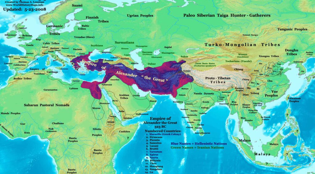 323 BC world map of Alexander the Great