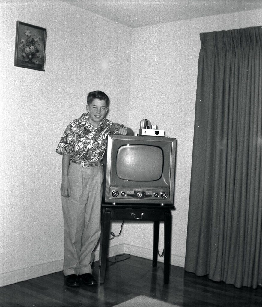 Boy by a 1950's TV