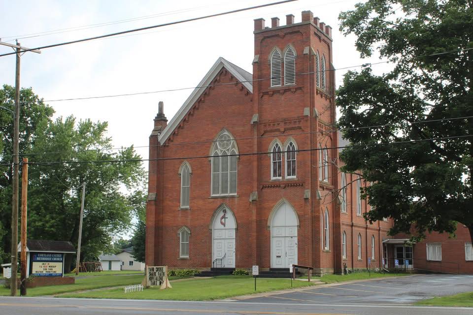 Cortland Methodist Church view from N Hight Street -