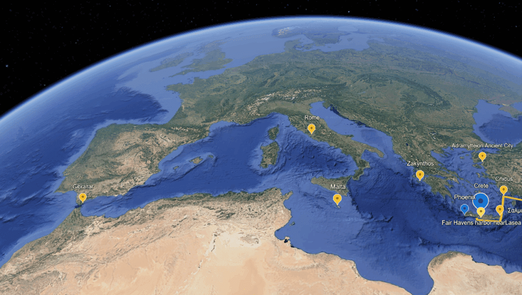 Mediterranean Gibraltar to Crete - winter Tempests