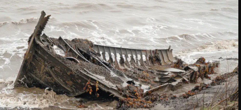 shipwreck remains washed to shore as Paul's ship would have been devastated in a storm near Malta 
