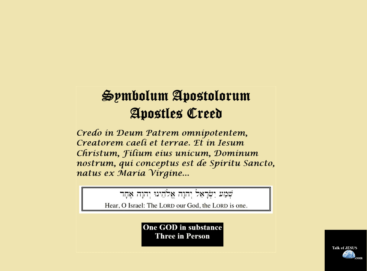 The Apostles Creed Symbolum Apostolorum in Latin with opening words of the Creed and opening of the Shema in Hebrew
